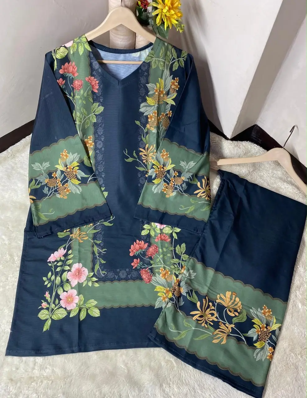Women's Digital Printed Doria Lawn Cord Set 2PC | Soft Doria Lawn Summer Dress | Casual Printed Co-Ord Set | Stylish Ladies Outfit | Ready to Wear - Image 2