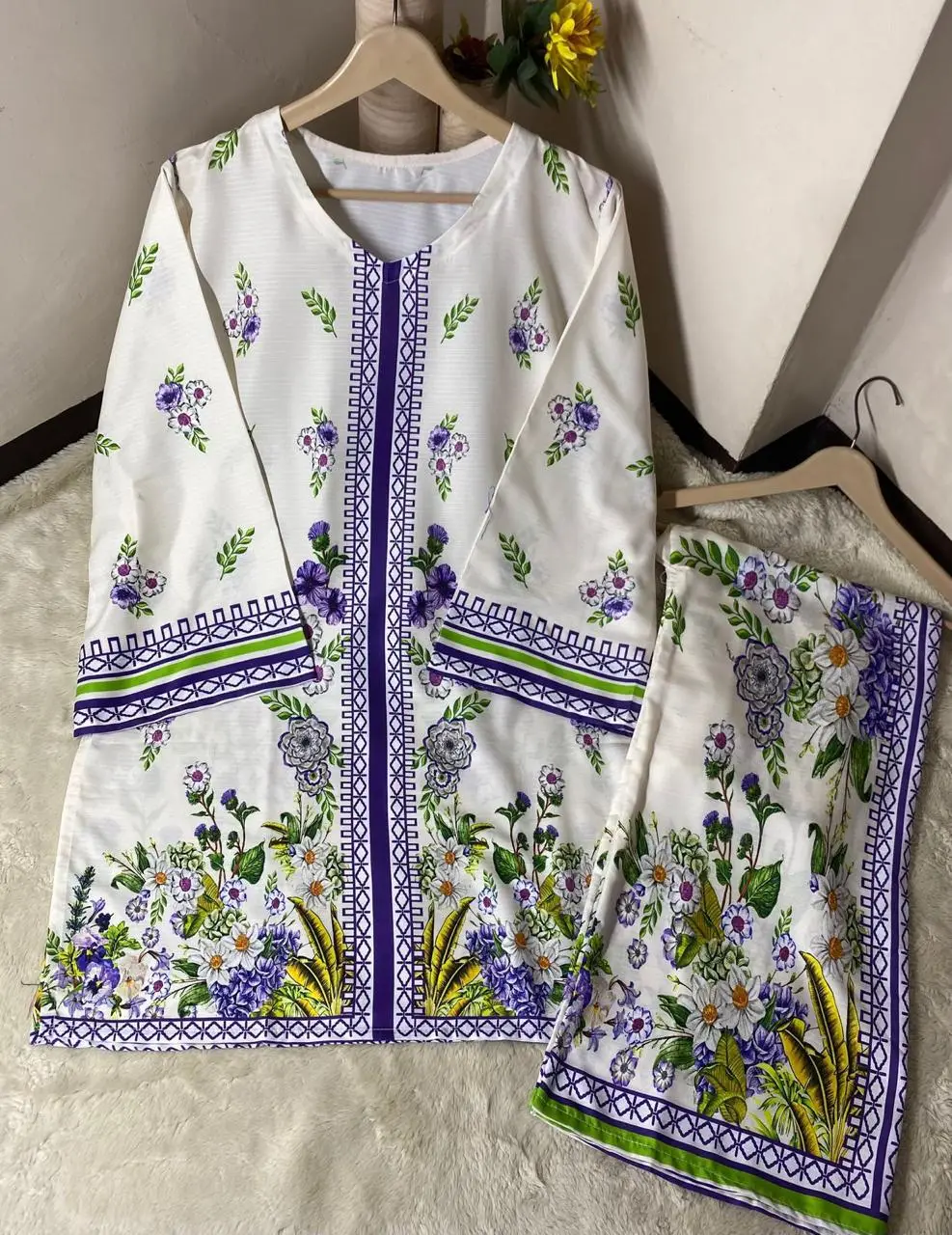 Women's Digital Printed Doria Lawn Cord Set 2PC | Soft Doria Lawn Summer Dress | Casual Printed Co-Ord Set | Stylish Ladies Outfit | Ready to Wear - Image 2