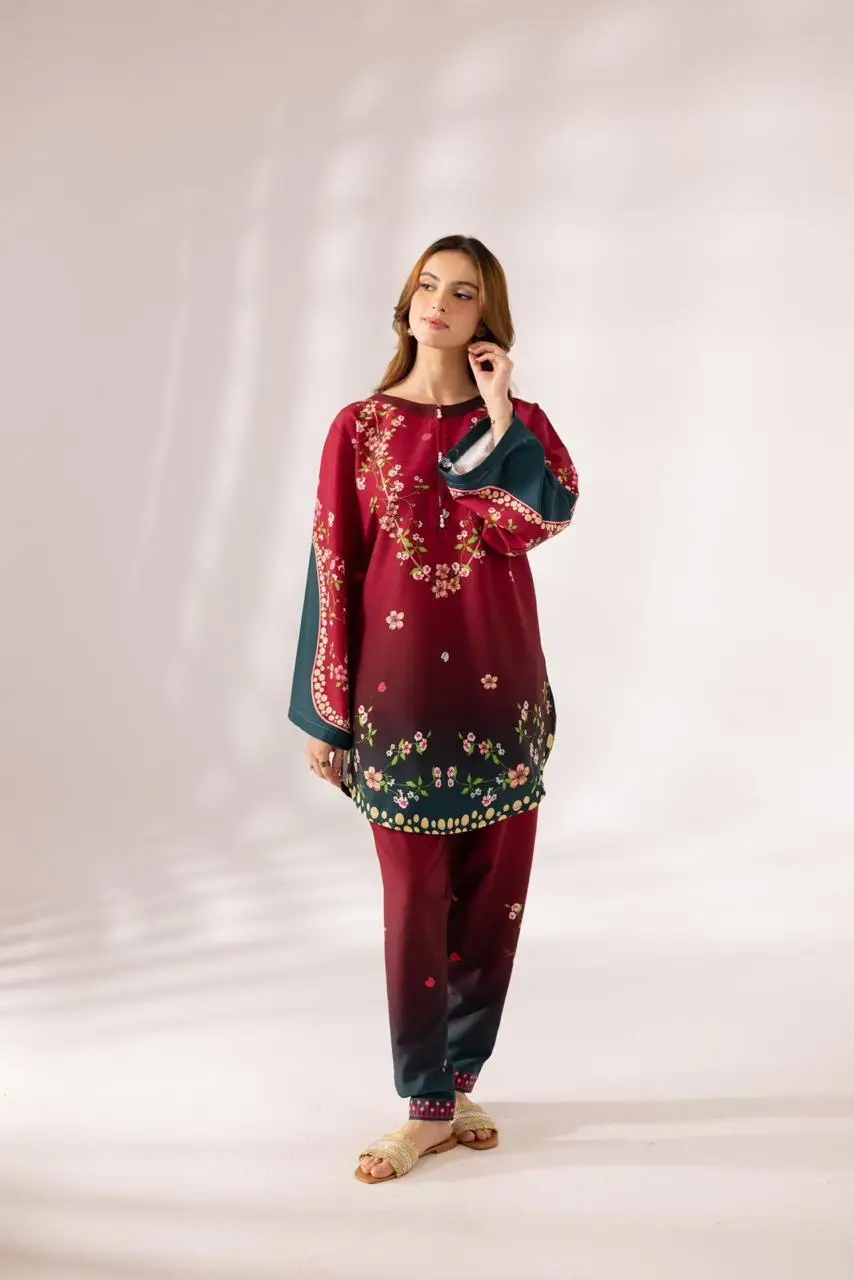 Women's Digital Printed Doria Lawn Cord Set 2PC | Soft Doria Lawn Summer Dress | Casual Printed Co-Ord Set | Stylish Ladies Outfit | Ready to Wear